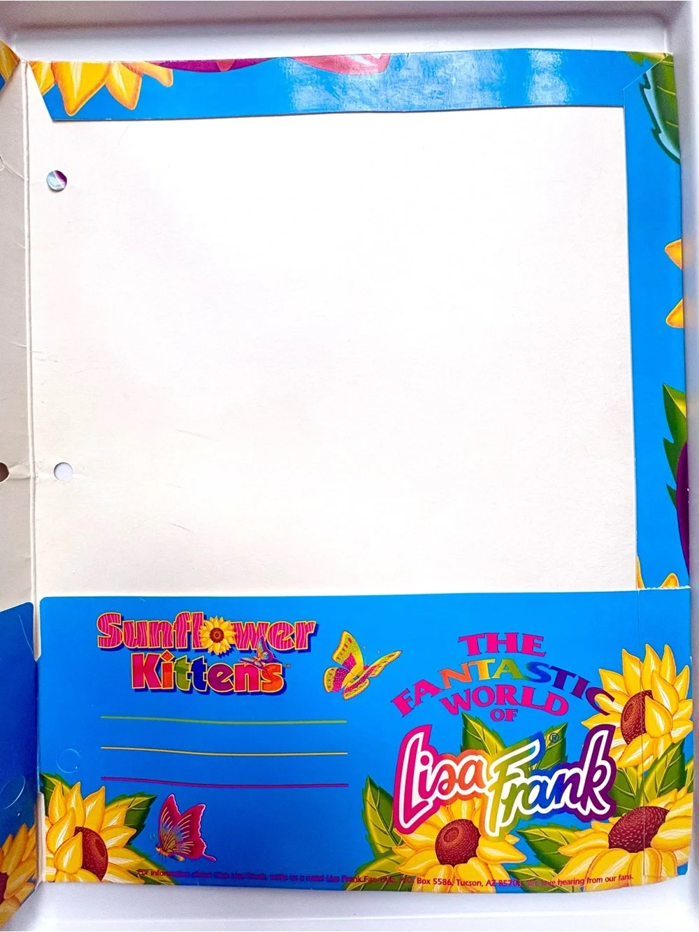 Vintage 1990’s Lisa Frank Sunflower Kittens school 2 pocket folder